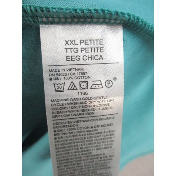 Old Navy Womens Aqua Sleeveless Tank Top XXL Petite 100% Cotton Made In Vietnam - Picture 6 of 9